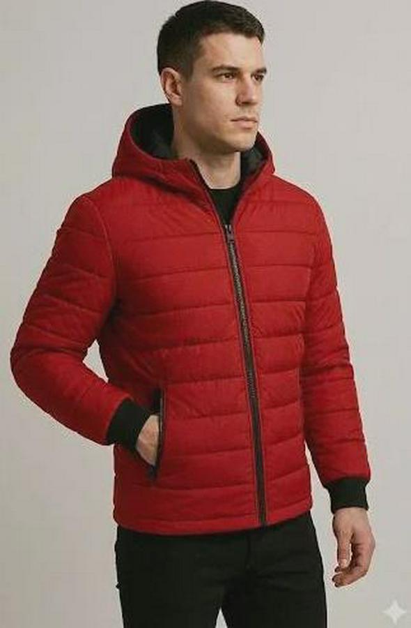 Şişme Kapüşonlu Fermuarlı Mont Su Itici Kapitone Astarlı Kumaş Cepli Kışlık Rahat Kalıp