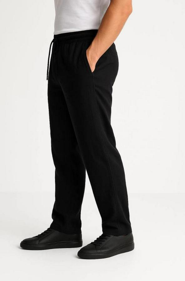 Cepli, Beli Lastikli Ve Bağcıklı Erkek Keten Pantolon