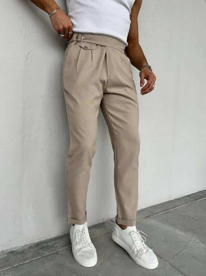 Bel Toka Detaylı Pileli Old Money Pantolon