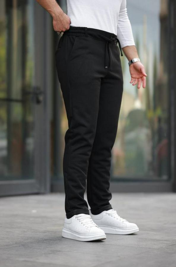 Beli Bağcıklı Duble Paça Örme Pamuklu Kumaş Jogger Pantolon