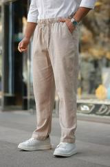 Beli Lastikli Keten Rahat Pantolon