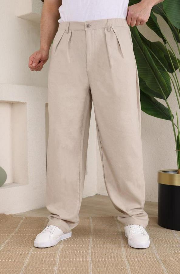 Beli Lastikli Pileli Baggy Pantolon