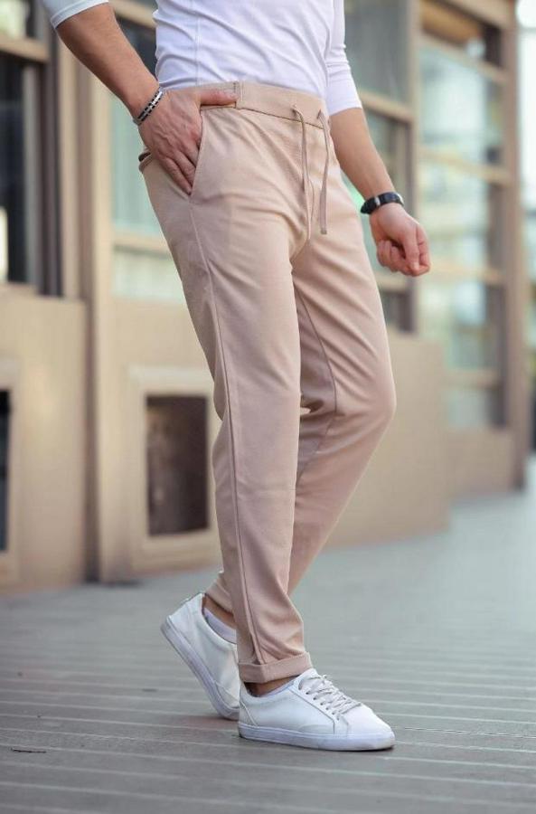 Diagonel Mikro Dokulu Cepli Beli Lastilki Pantolon