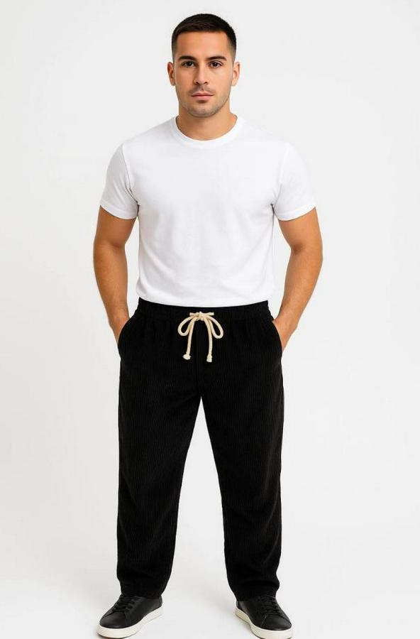 Fitilli Kadife Cepli Buggy Pantolon Oversize Rahat Kalıp