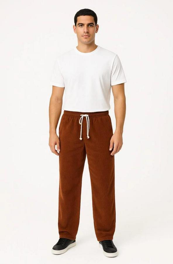 Fitilli Kadife Cepli Buggy Pantolon Oversize Rahat Kalıp