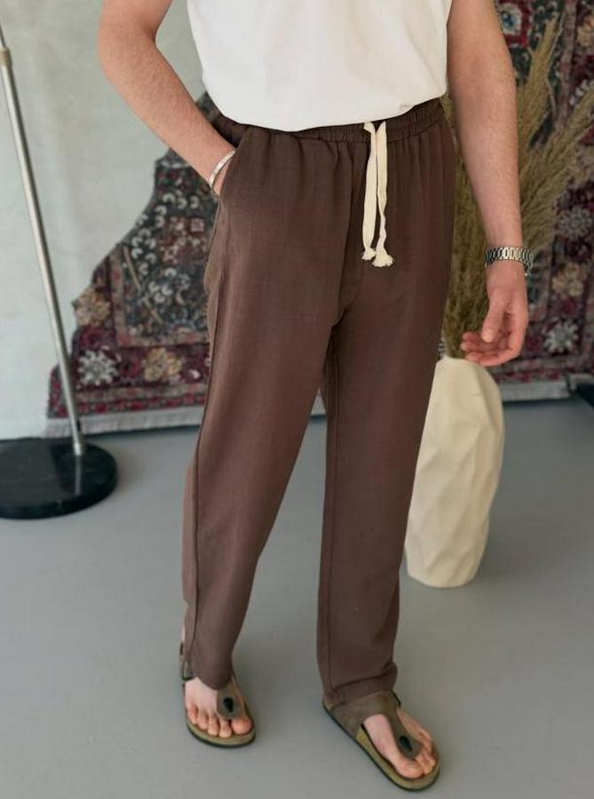 Ithal Yıkamalı Keten Pantolon