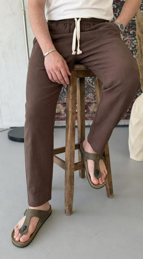 Ithal Yıkamalı Keten Pantolon