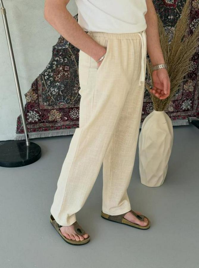 Ithal Yıkamalı Keten Pantolon