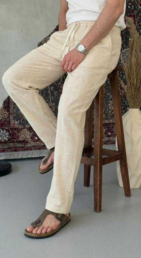 Ithal Yıkamalı Keten Pantolon