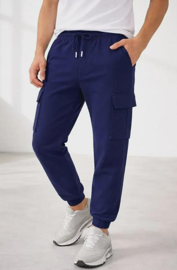 Jogger Eşofman Altı Regular Fit , Kargo Cepli, Lastikli Paça, Günlük Spor Pantolon