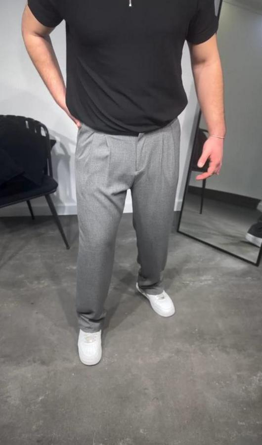 Pileli Kumaş Baggy Pantolon