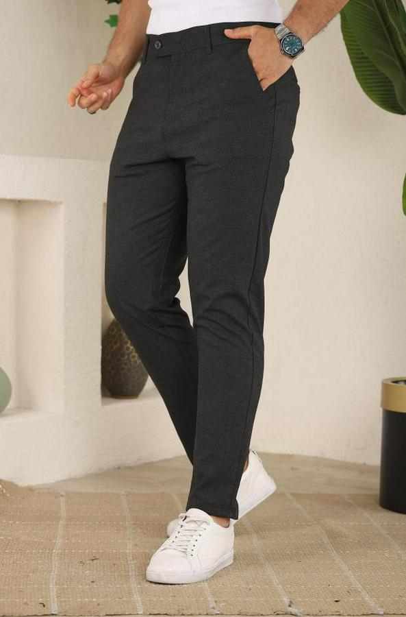 Slim Fit Likralı Bilek Boy Dilli Kumaş Pantolon
