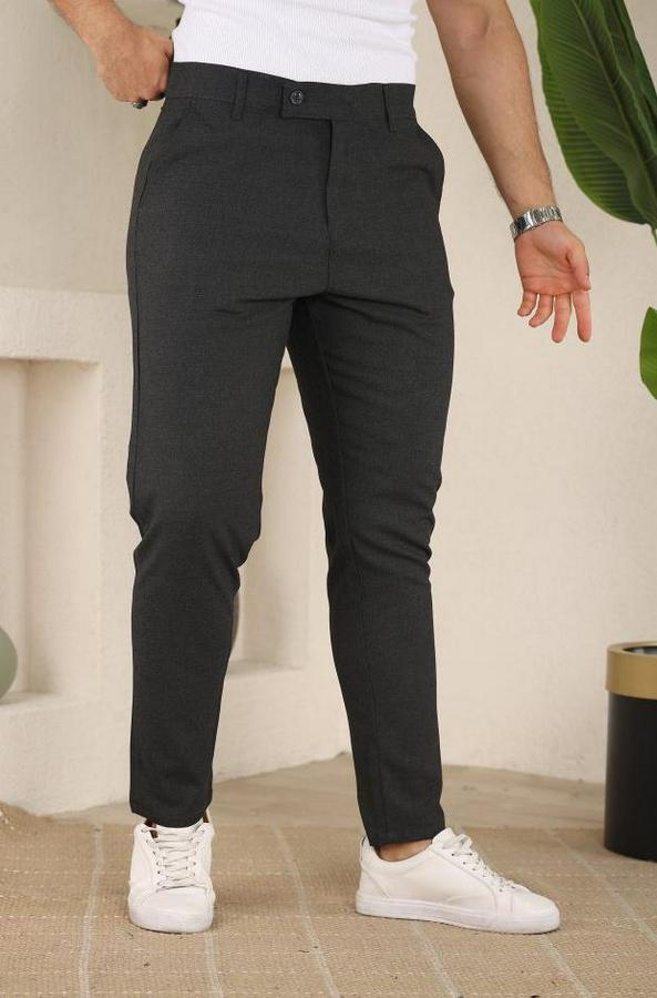 Slim Fit Likralı Bilek Boy Dilli Kumaş Pantolon