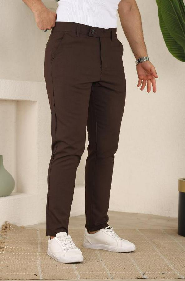 Slim Fit Likralı Bilek Boy Dilli Kumaş Pantolon