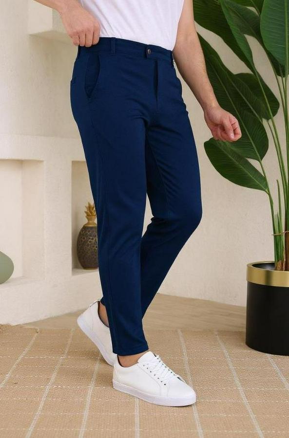 Slim Fit Likralı Bilek Boy Dilli Kumaş Pantolon