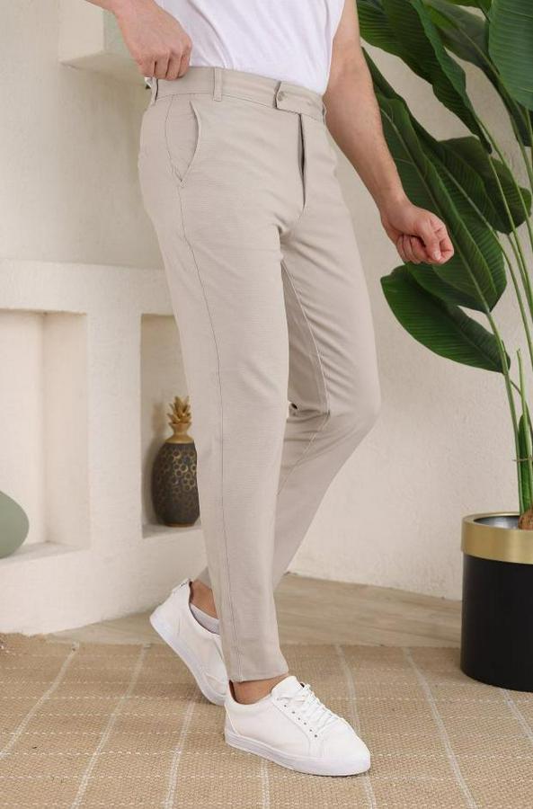 Slim Fit Likralı Bilek Boy Kumaş Pantolon