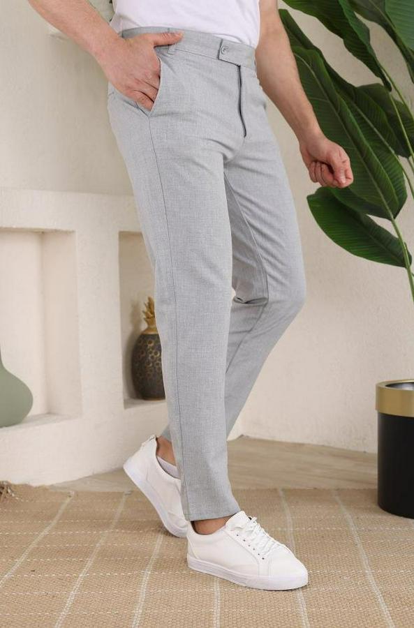 Slim Fit Likralı Bilek Boy Kumaş Pantolon