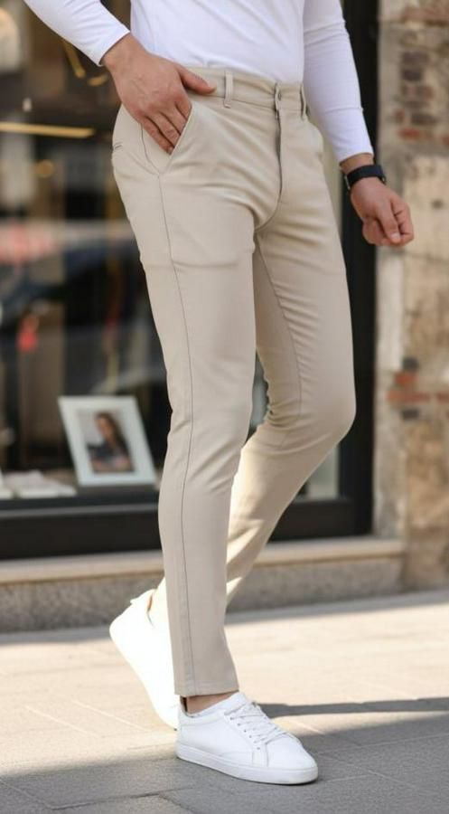 Slim Fit Likralı Gabardin Pantolon