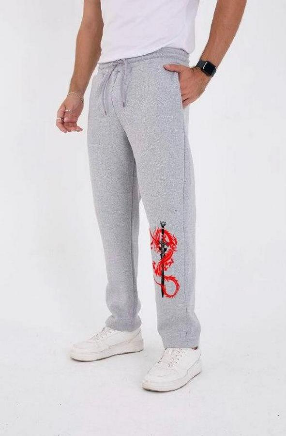 Kışlık Üç Iplik Baskılı Eşofman Pantolon
