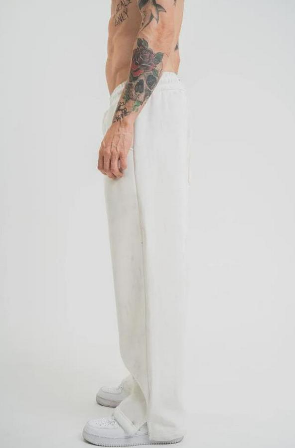 Yırtmaç Detaylı Boru Paça Baggy Eşofman Pantolon