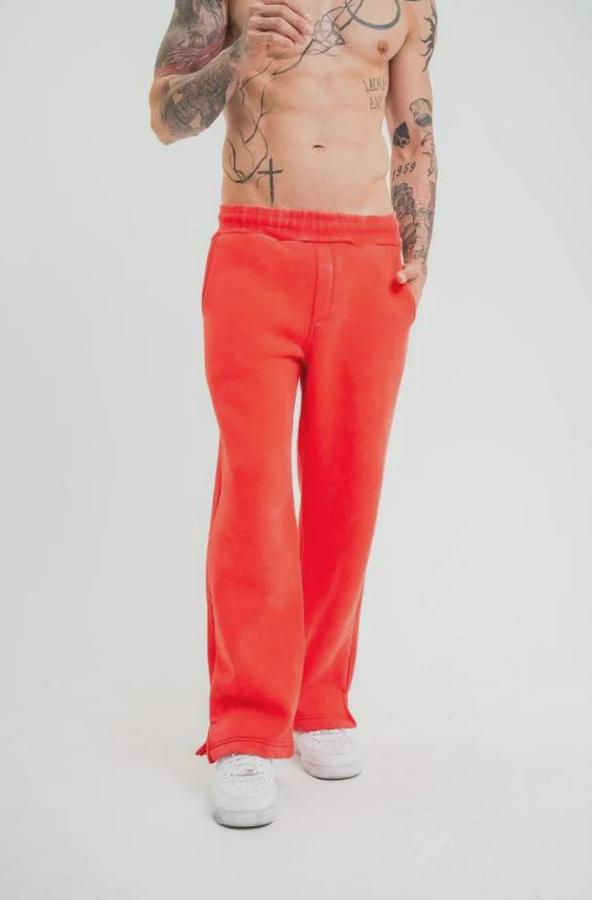 Yırtmaç Detaylı Boru Paça Baggy Eşofman Pantolon