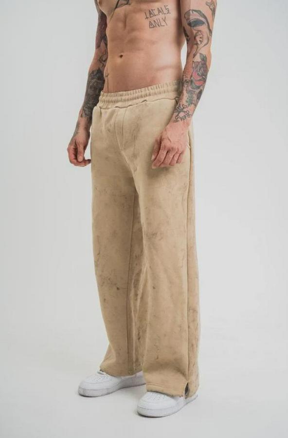 Yırtmaç Detaylı Boru Paça Baggy Eşofman Pantolon