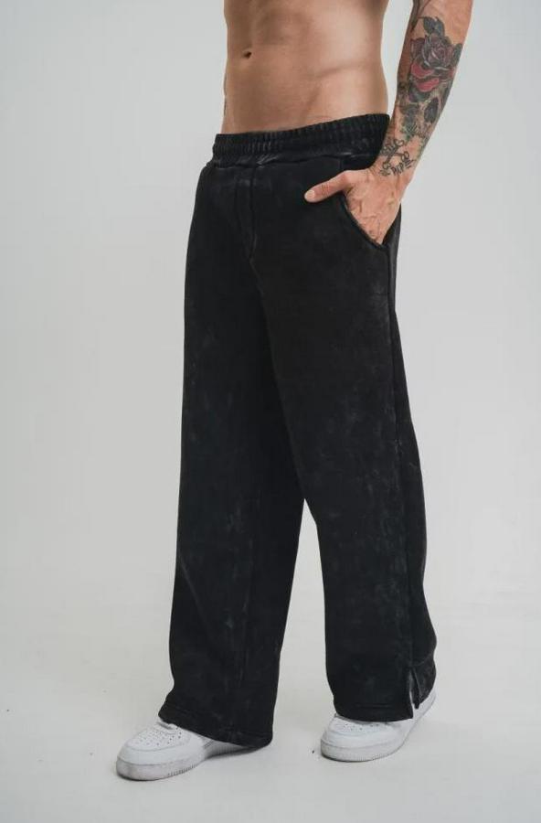 Yırtmaç Detaylı Boru Paça Baggy Eşofman Pantolon