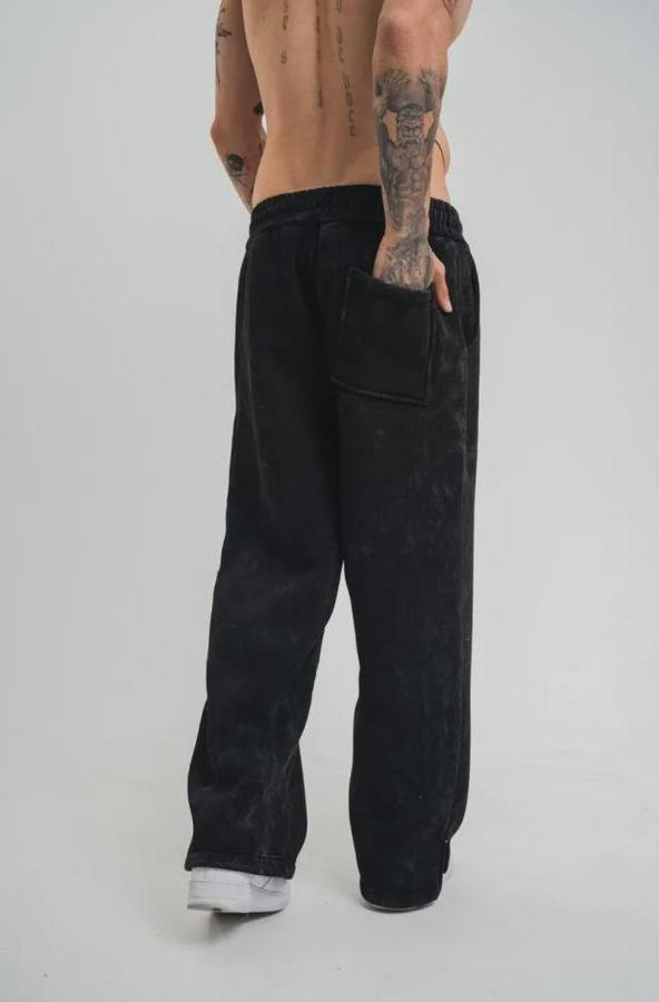 Yırtmaç Detaylı Boru Paça Baggy Eşofman Pantolon