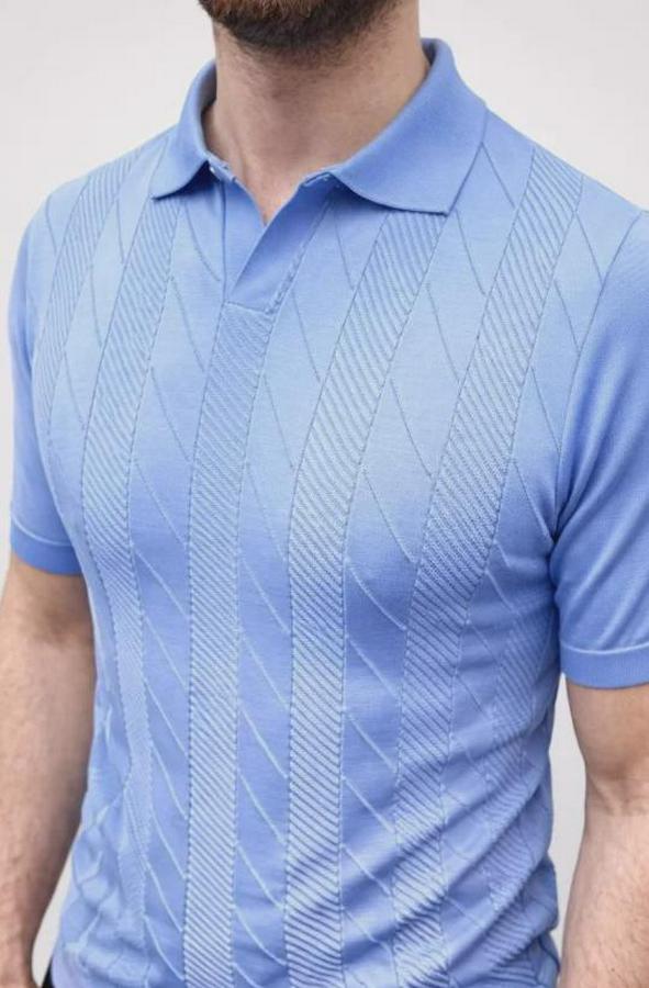 Yazlık Triko Dokuma Tişört Kısa Kol Polo Yaka T-Shirt
