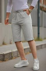 Beli Bağcıklı Ve Düğmeli Bezayağı Kumaş Şort