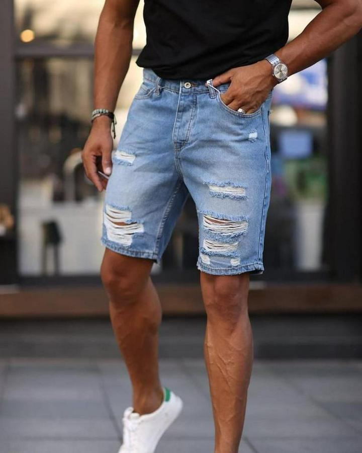 Mavi Boyfriend Detaylı Şort 