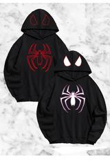 Örümcek Baskılı Sevgili Çift Kombini Kapüşonlu Sweatshirt & Hodie - Siyah