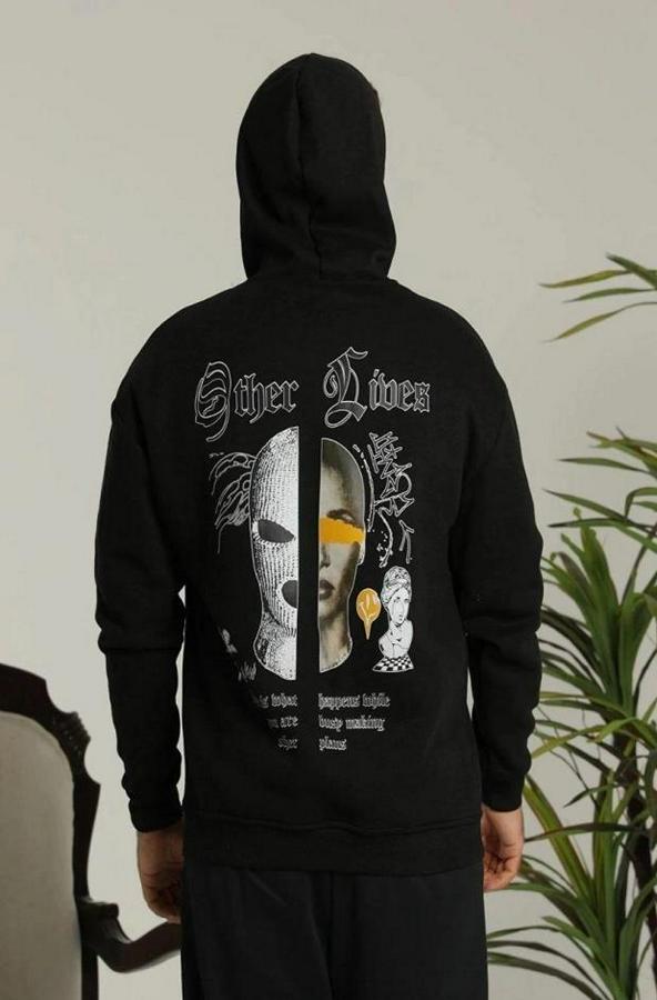 Oversize Üç İplik Şardonlu Hoodie