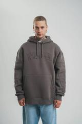 Double Oversize Kapşonlu Nakışlı Sweatshirt