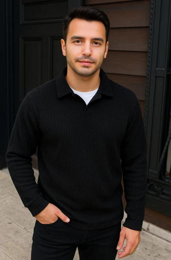 Fitilli Polar Sweatshirt – Düğmesiz Polo Yaka, Oversize Rahat Kalıp, Kalın Polar Kumaş, Kışlık Ve Baharlık Şık Günlük Üst