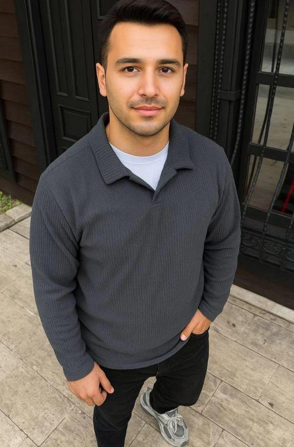 Fitilli Polar Sweatshirt – Düğmesiz Polo Yaka, Oversize Rahat Kalıp, Kalın Polar Kumaş, Kışlık Ve Baharlık Şık Günlük Üst