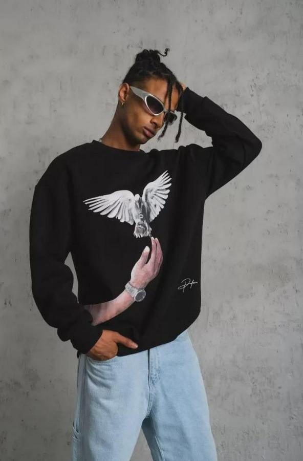Güvercin Baskılı Sweatshirt