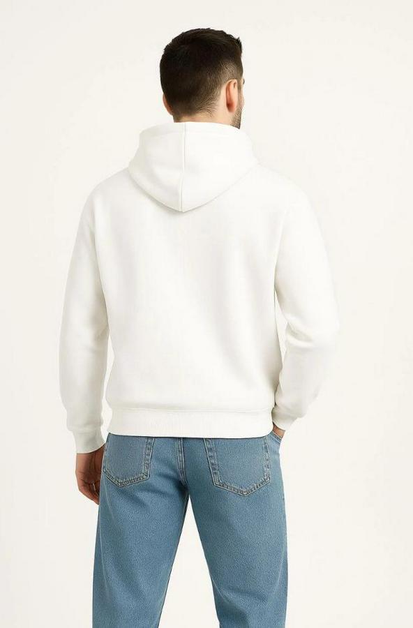 Kapüşonlu Sweatshirt Hoodie 3 Iplik Şardonlu Pamuklu Kumaş, Önü Baskılı, Fermuarlı Rahat Kalıp, Kışlık Ve Sokak Stili Sweat
