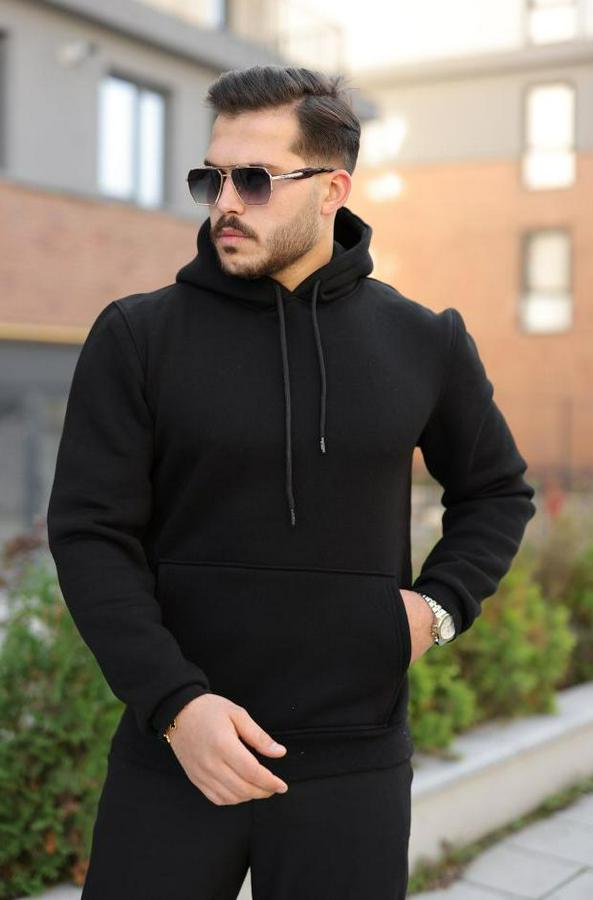 Kapüşonlu Üç Iplik Şardonlu Hoodie