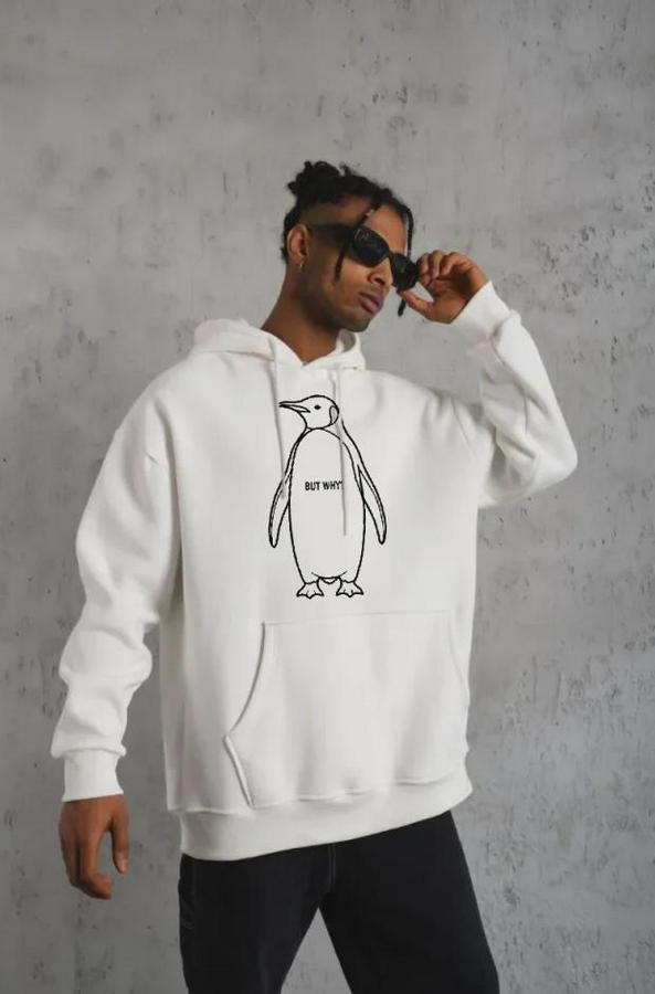 Nihilist Penguen Özel Tasarım Oversize Kapüşonlu Sweatshirt
