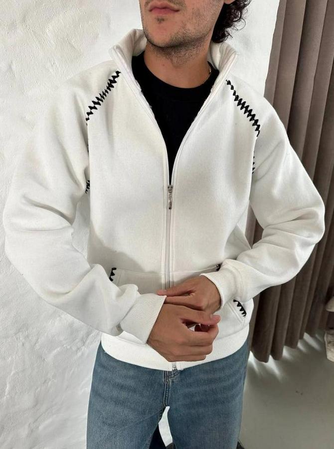 Oversize Dik Yaka Fermuarlı Sweatshirt