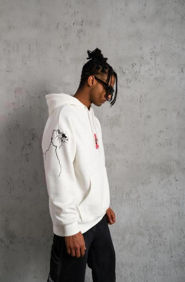 Oversize Üç Iplik Kapüşonlu Sweatshirt – “don’t Be Terrified” Ön, Sırt Ve Kol Baskılı, Kanguru Cepli, Ribanalı Rahat Model