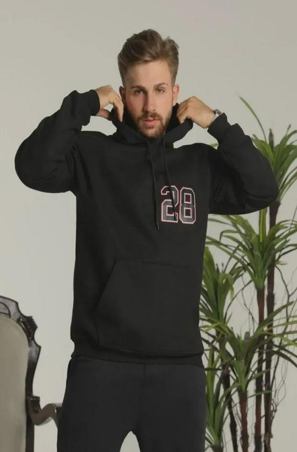 Oversize Üç Iplik Kapüşonlu Sweatshirt –sırt Ve Ön Baskılı, Kanguru Cepli, Rahat Kalıp Maskot Desenli Model