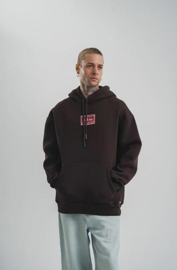 Premium Nakışlı Kapşonlu Sweatshirt Double Oversize Üç Iplik Pamuklu