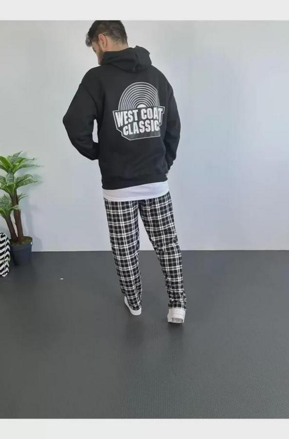 Sırt Baskılı Kapüşonlu Üç Iplik Oversize Sweatshirt
