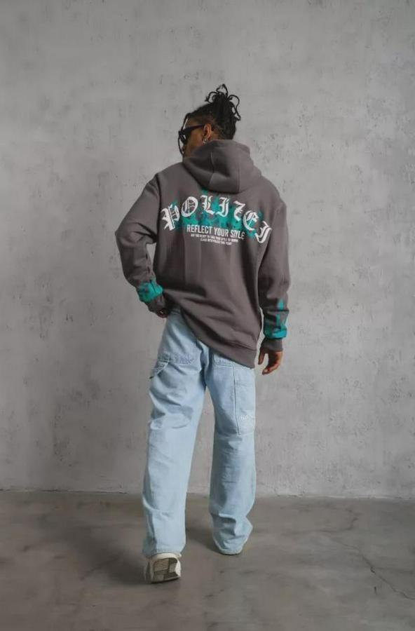 Üç Iplik Içi Pamuklu Alev Baskılı Kapüşonlu Sweatshirt
