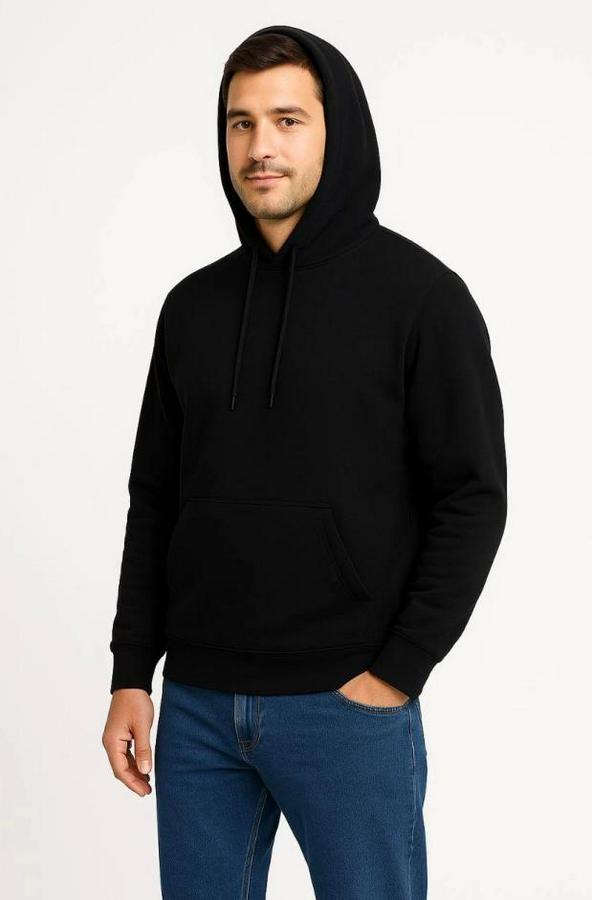 Üç Iplik Kapüşonlu Kanguru Cepli Sweatshirt Hoodie