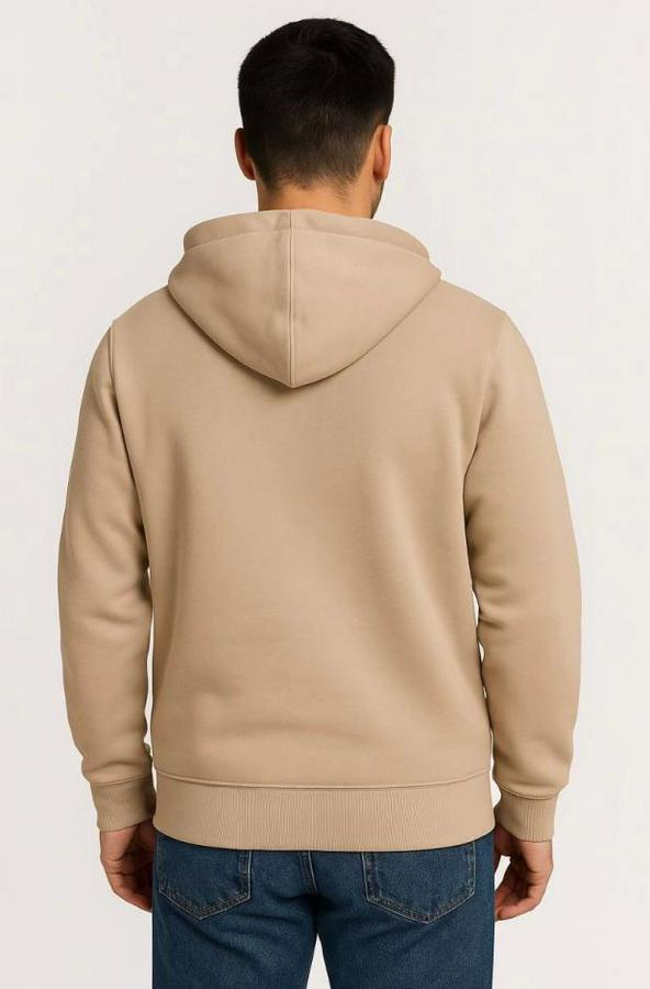 Üç Iplik Kapüşonlu Tam Fermuarlı Kanguru Çepli Sweatshirt Hoodie