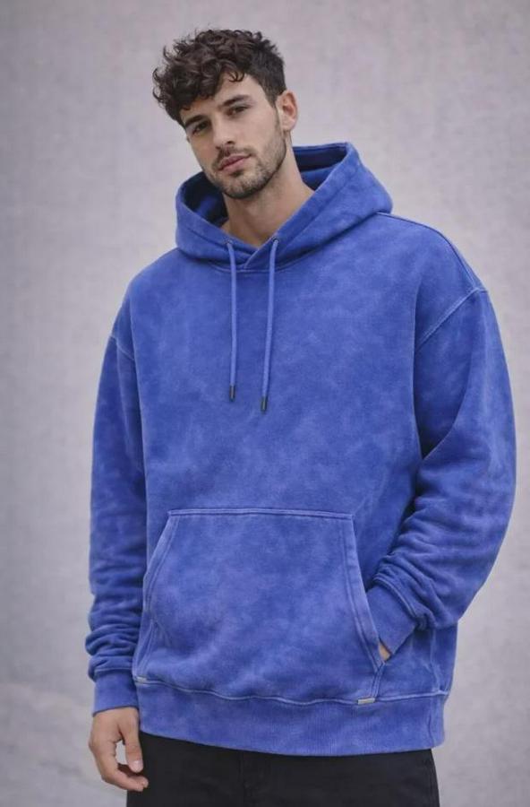 Yağ Yıkamalı Kapşonlu Double Oversize Üç Iplik Pamuklu Sweatshirt