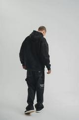 Kapşonlu Double Oversize Yıkamalı Evalı Nakışlı Sweatshirt